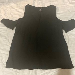 Black rayon off shoulder blouse